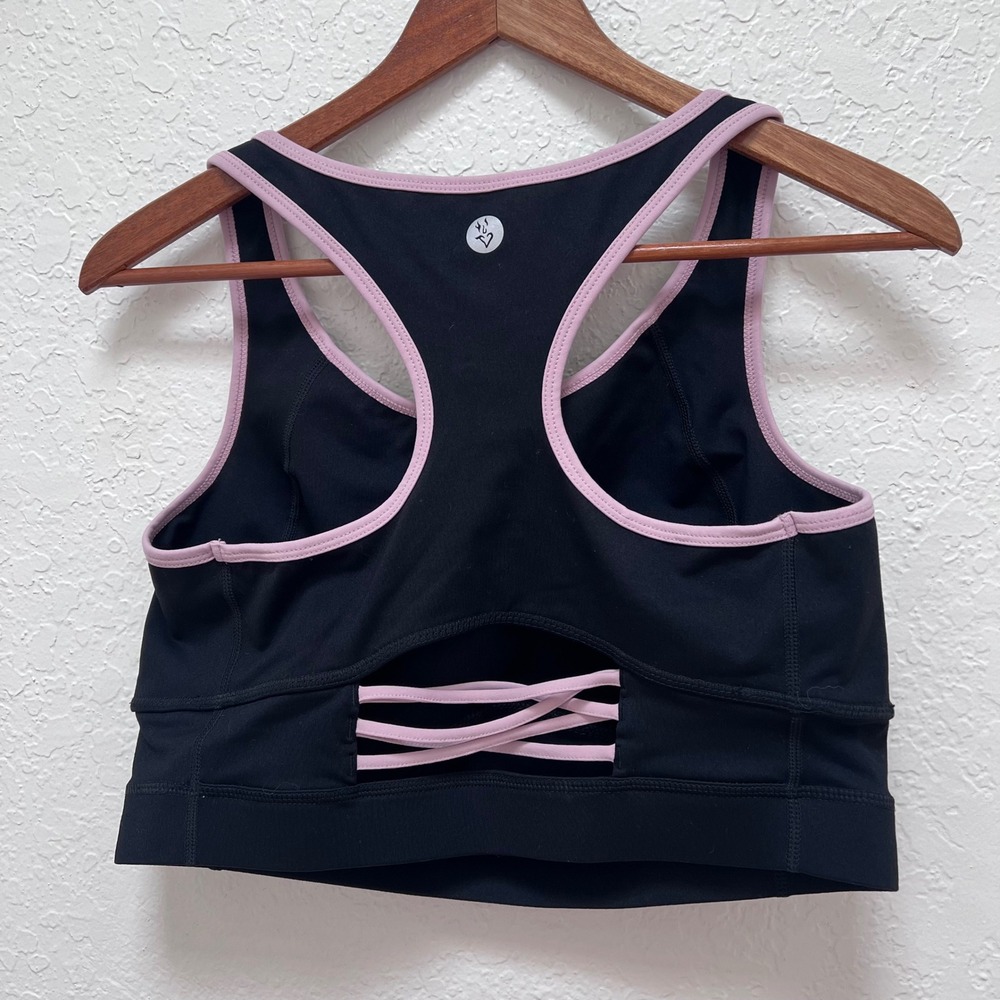 Torrid Active Womens Black Lilac Strappy Racerback Sports Bra Size 1 - Picture 6 of 8